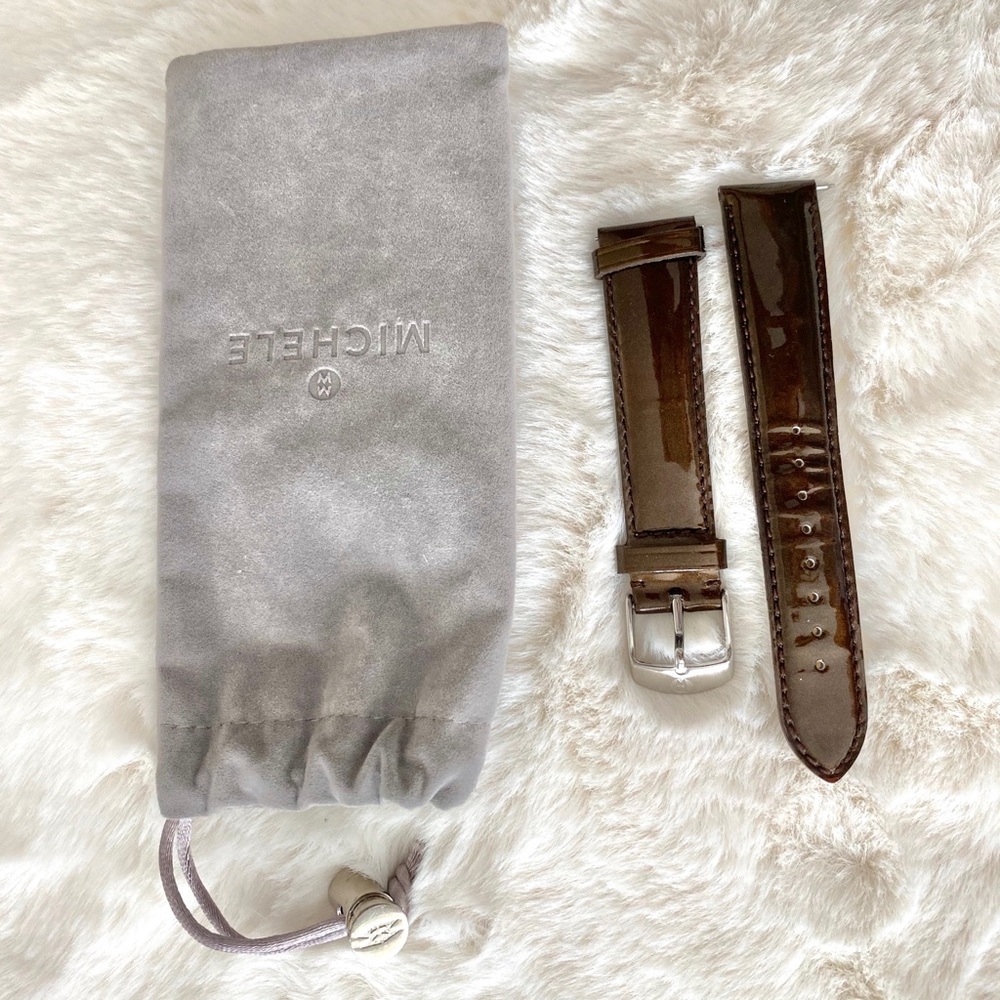 Michele watch patent leather strap